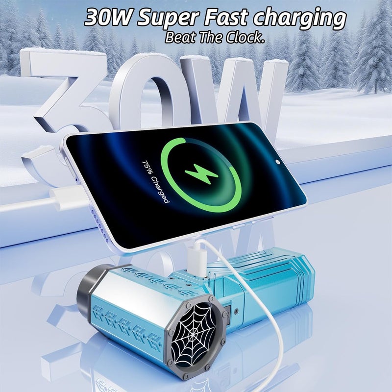 fourq Turbo Dryer Blower for Car, 180MPH/1.3LB Thrust Car Dryer Air Blower 400W 40mm Brushless Motor,Blow Away 2 cans of Coke Easily,Infinitely Variable Speed for Car, Home & Outdoors (Blue) - Image 3